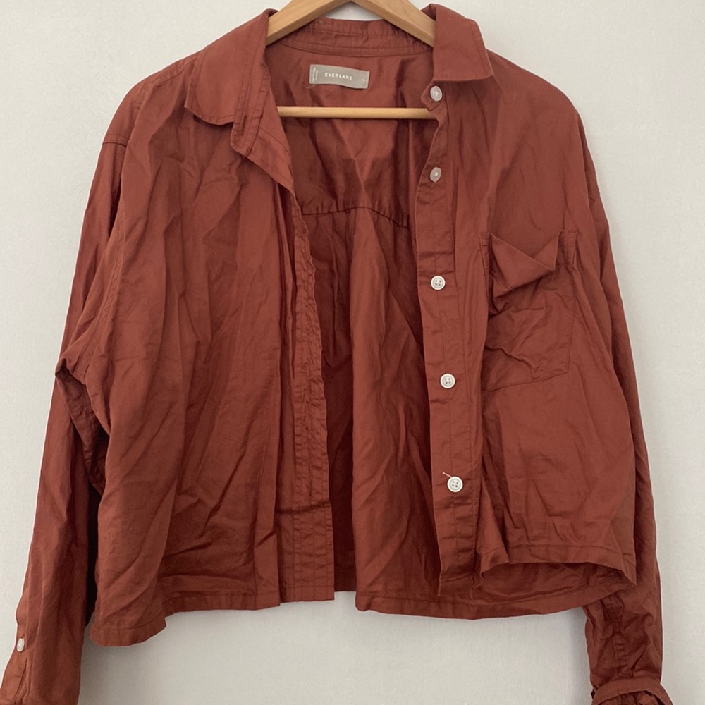 Everlane cropped boxy button down size L